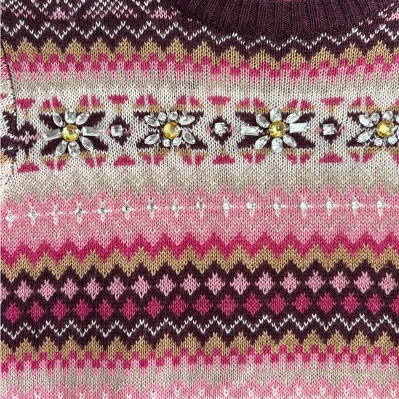 THE LIMITED fair isle rhinestone wool sweater - Picture 3 of 13